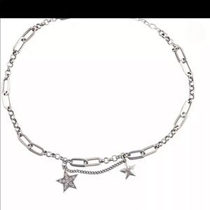 Sterling Stars and link chain necklace 925 silver
